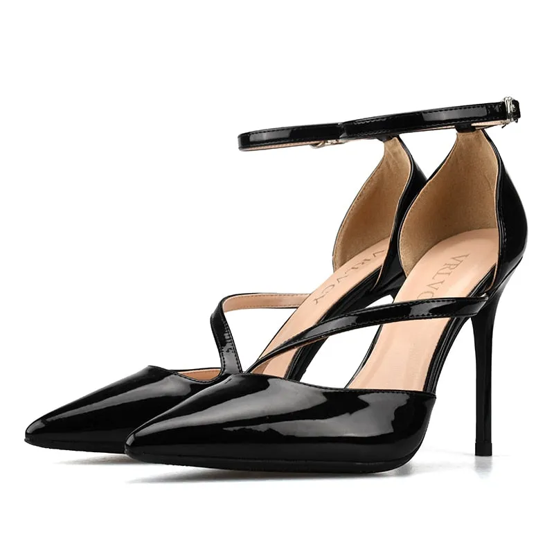 Pointed Toe Buckle High Heel Pumps for Women