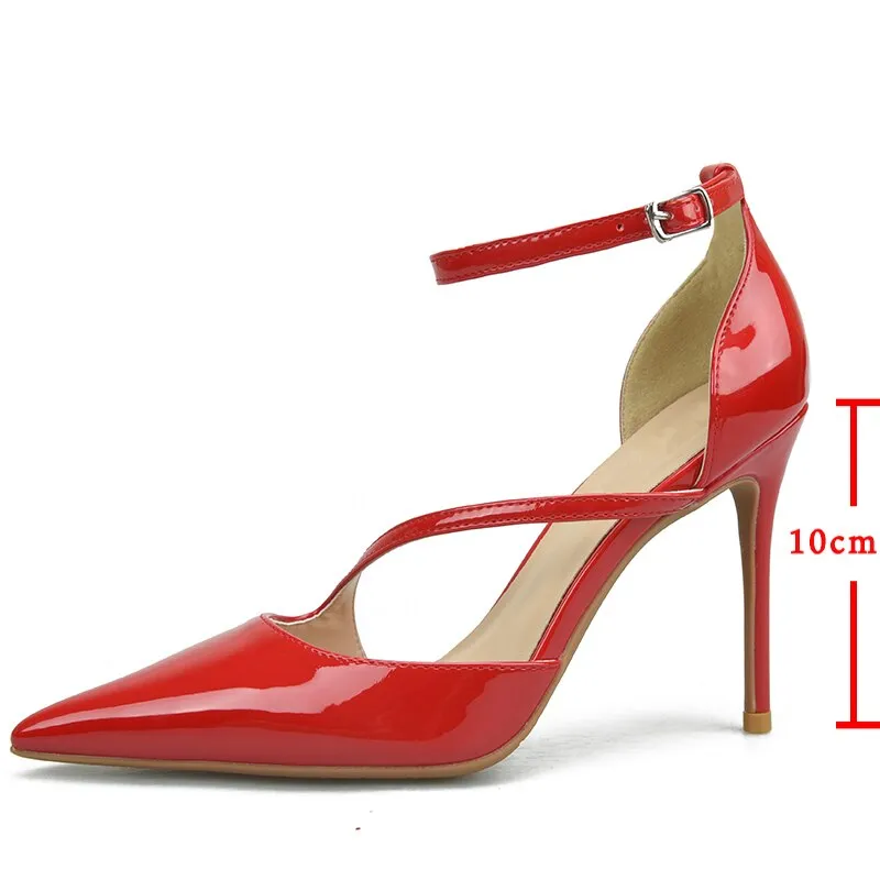 Pointed Toe Buckle High Heel Pumps for Women