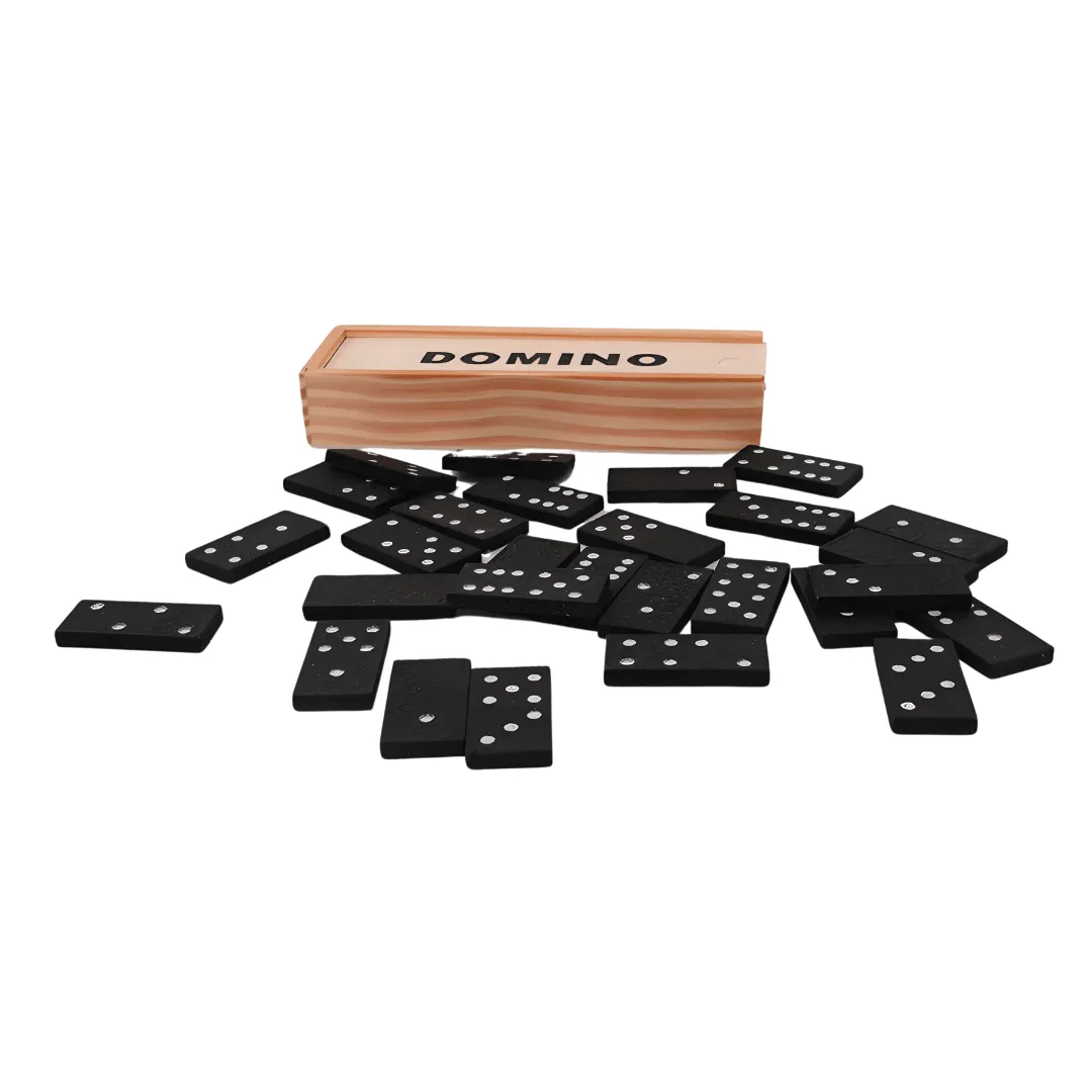 Wooden Blocks Dominoes Kids Creativity Education Wooden Storage Box