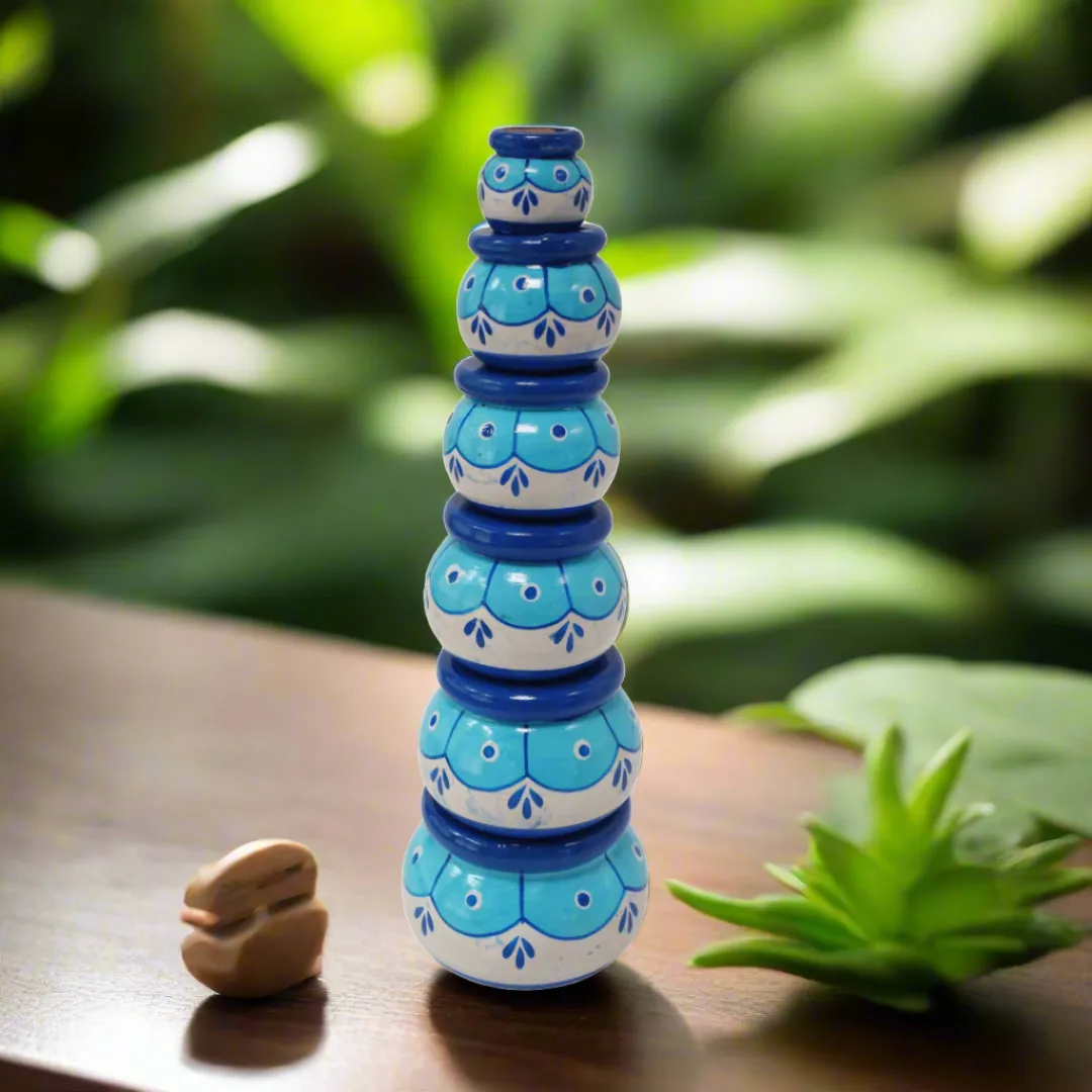 Wooden Stacking Pot Set-6(Random colour and design will be send)