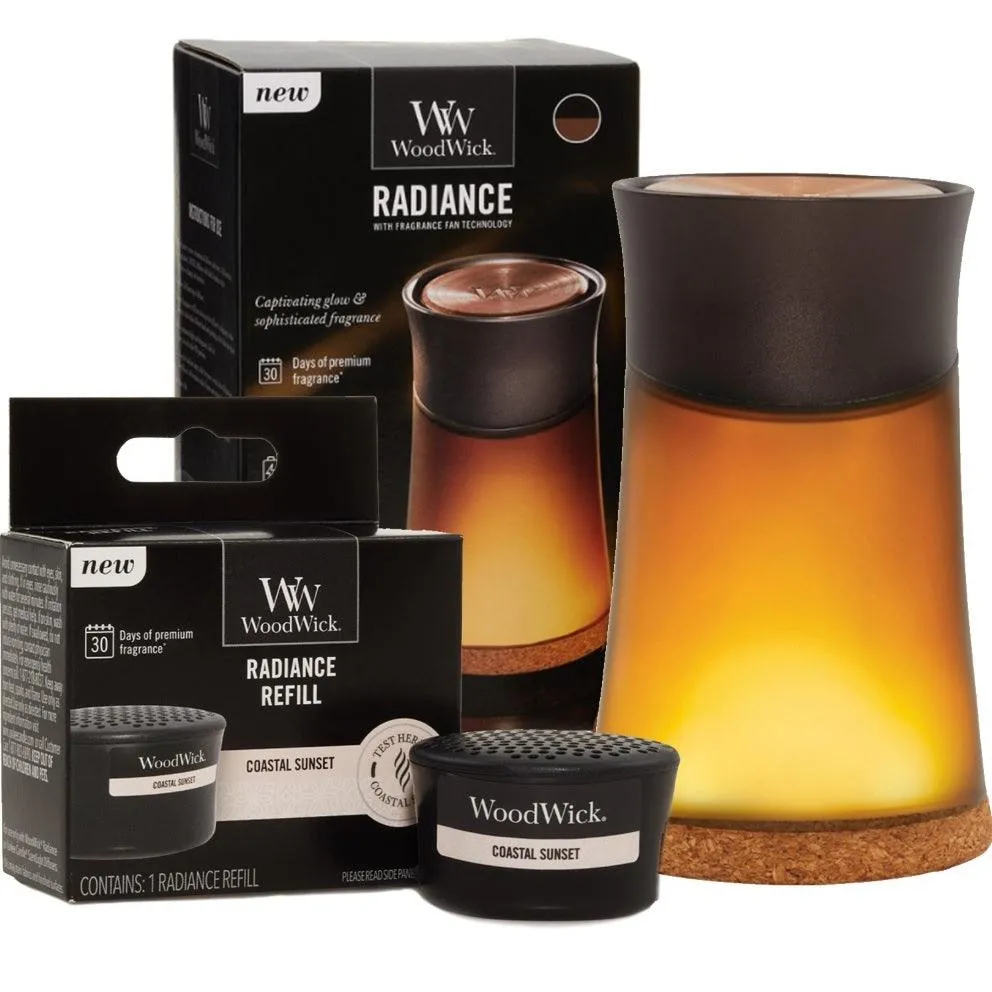 WoodWick Radiance Diffuser Scent Starter Kit Set Coastal Sunset