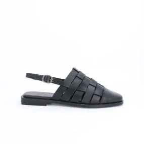 WYNNE FLAT MULES - BLACK