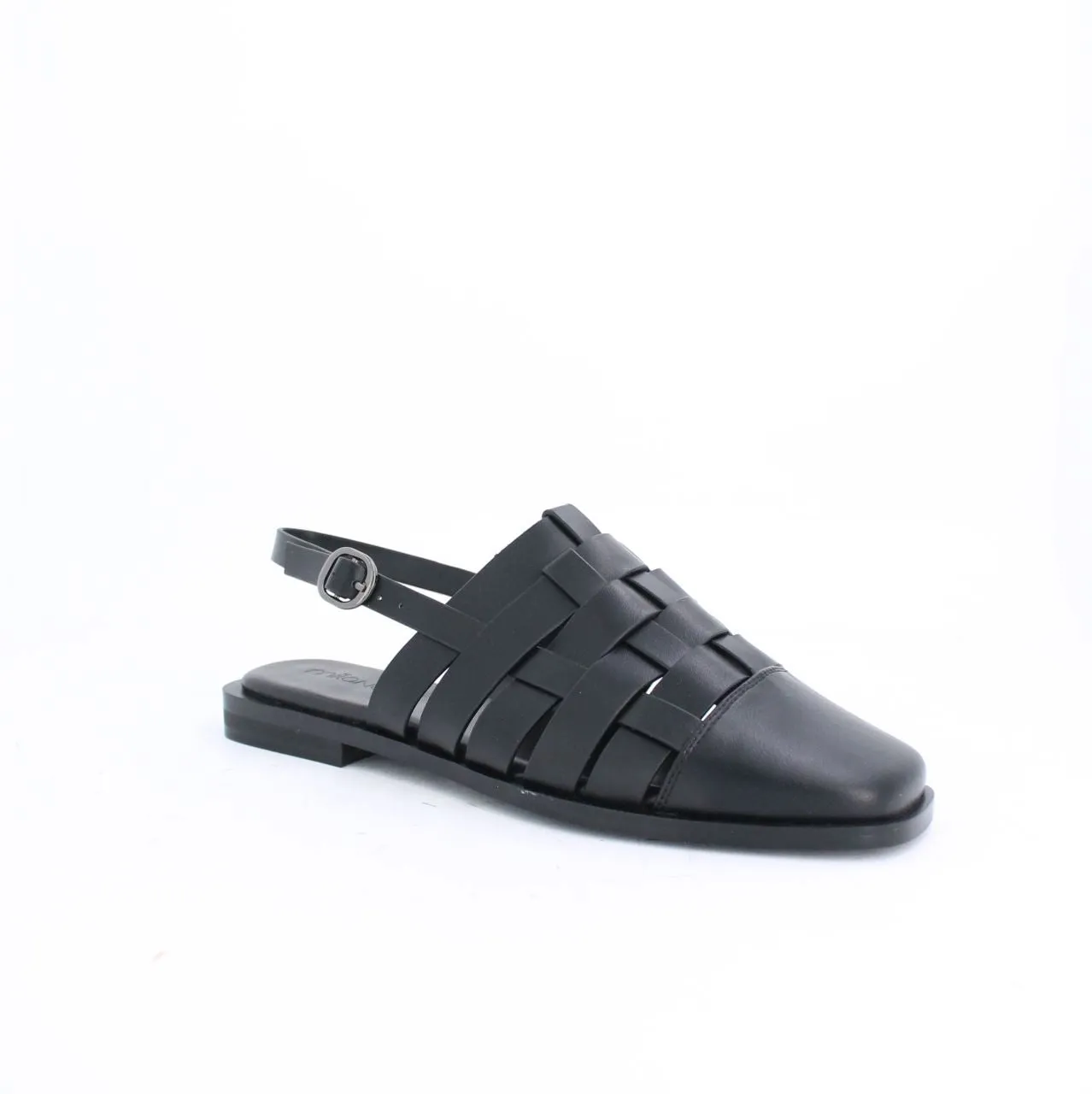 WYNNE FLAT MULES - BLACK