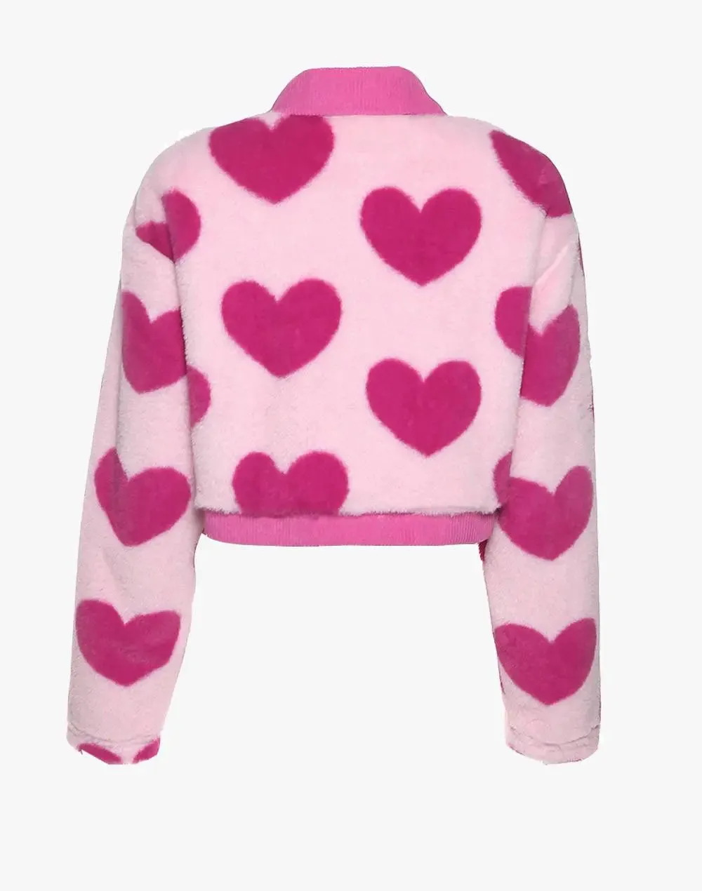 Y2K Pink Heart-Shaped Pattern Short Jacket