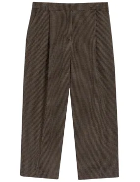 Ymc Market Crinkle Gingham Trousers Brown Black