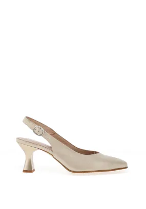 Zany Shimmer Pointed Toe Heels, Gold