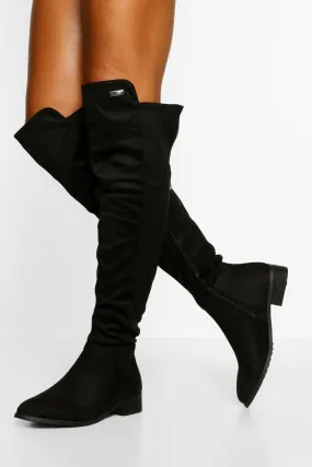 Zip Back Flat Knee High Boots